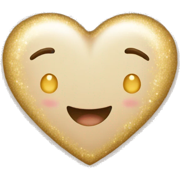 Beige heart sparkly emoji