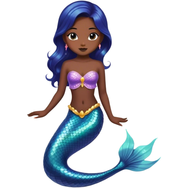 a a si angirl with black mermaid gown emoji
