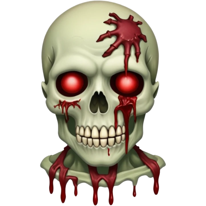 Rotting corpse zombie demons in the style of your bleeding skull art emoji