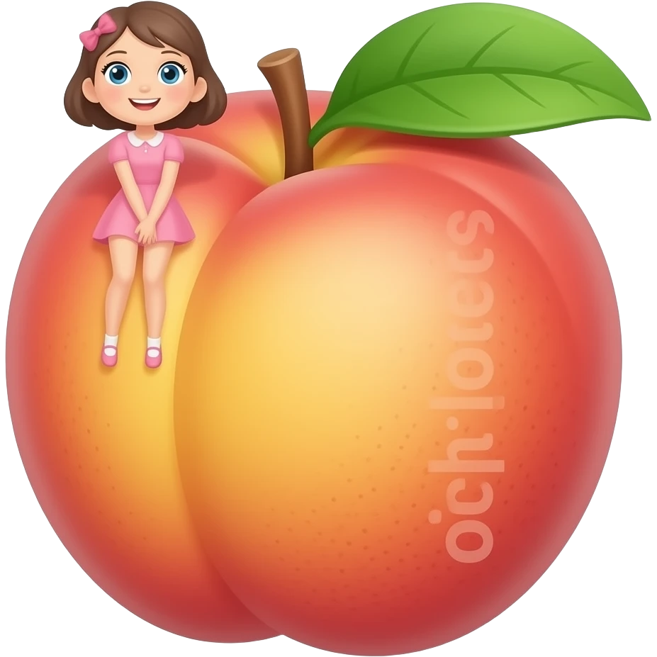 A girl with a big peach on her butt emoji