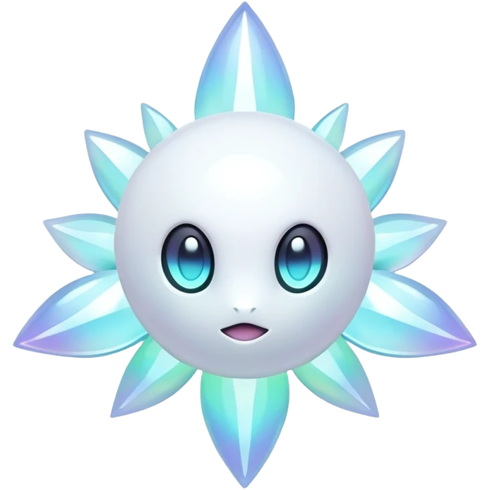 Futuristic modern ethereal Iridescent white pale fakemon emoji