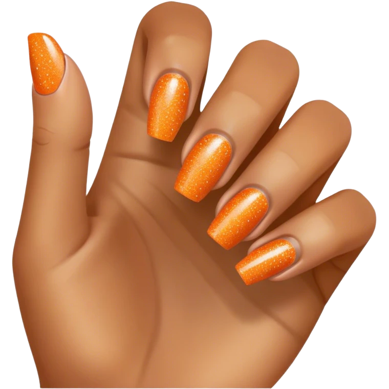Orange glitter nails emoji