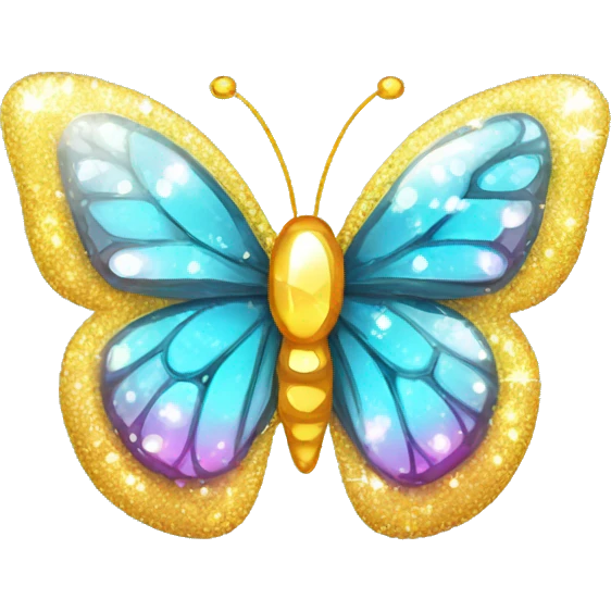 Shiny sparkly glass crystal butterfly emoji