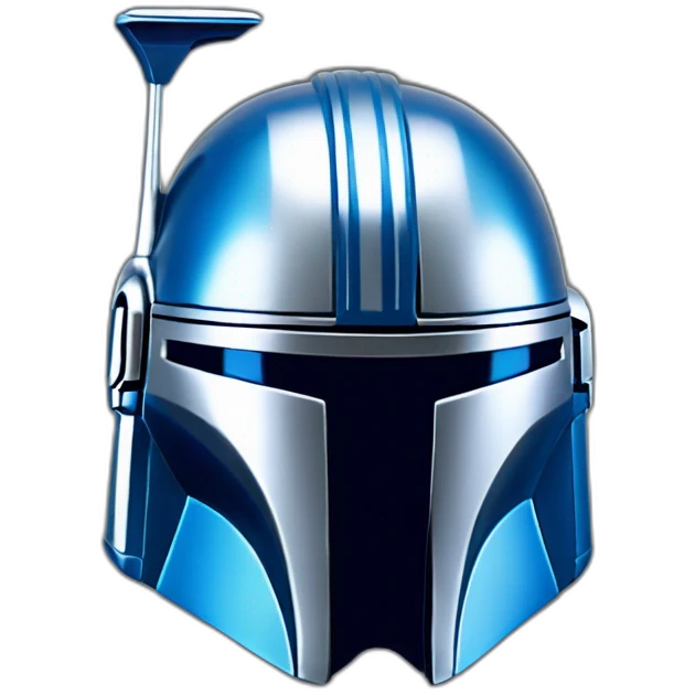blue mandalorian helmet with silver accent emoji