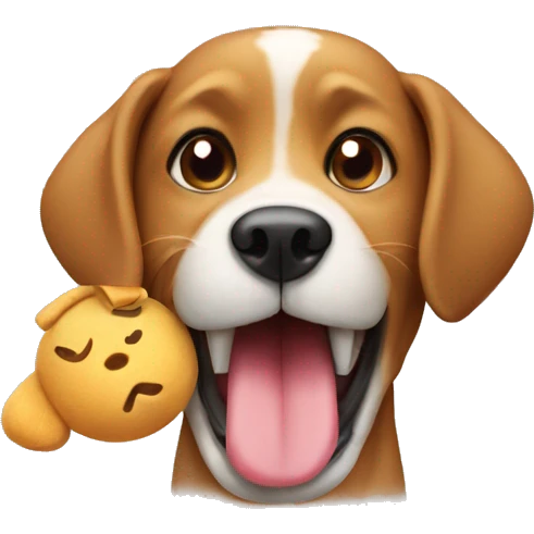 Dog with stuffed animal in mouth emoji