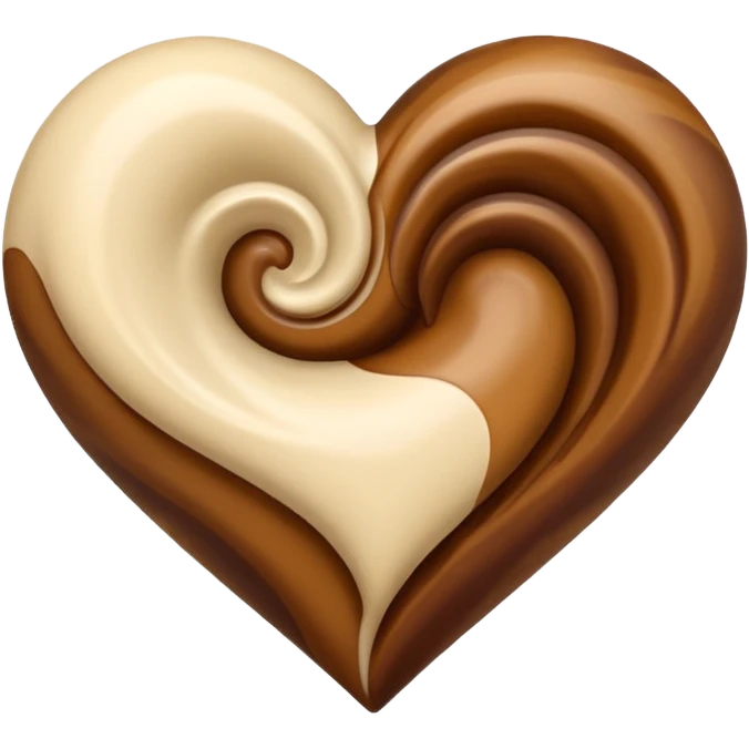 heart emoji, swirled with brown and cream emoji