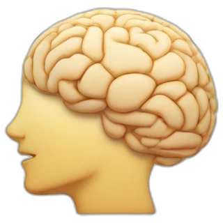 iMac with brain on screen emoji
