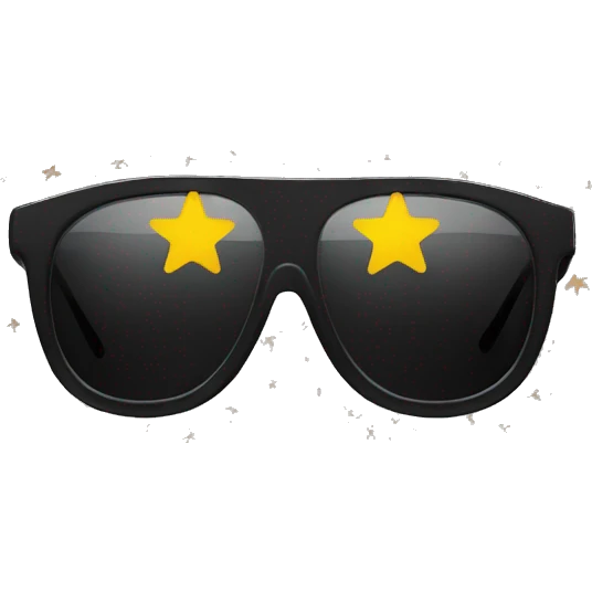 black sunglasses with star print emoji