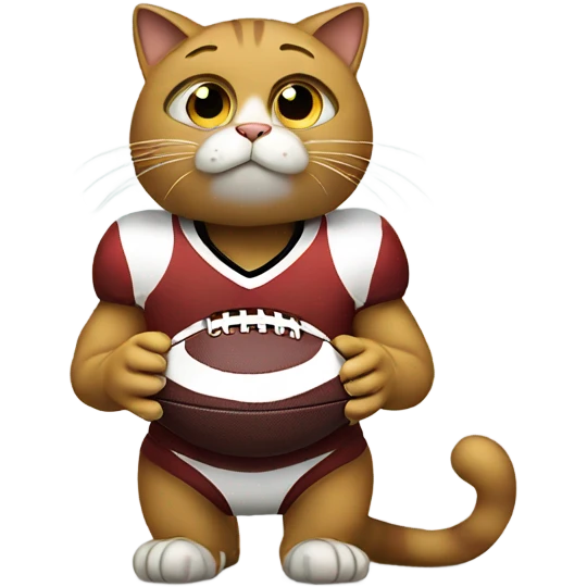 Sad cat with football  emoji