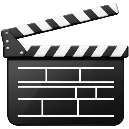 ultra simplified movie clapper, just two rectangles and a line, stripped of all details, pure geometric abstraction emoji