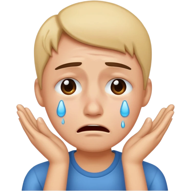 Stressed and crying emoji