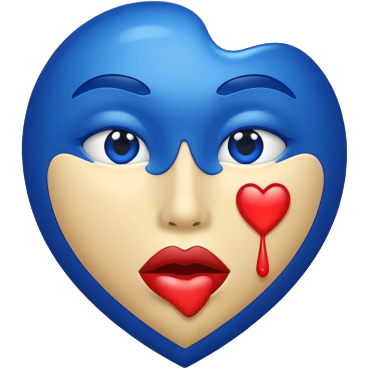 the original kiss mark emoji but instead of it being red it is royal blue  emoji