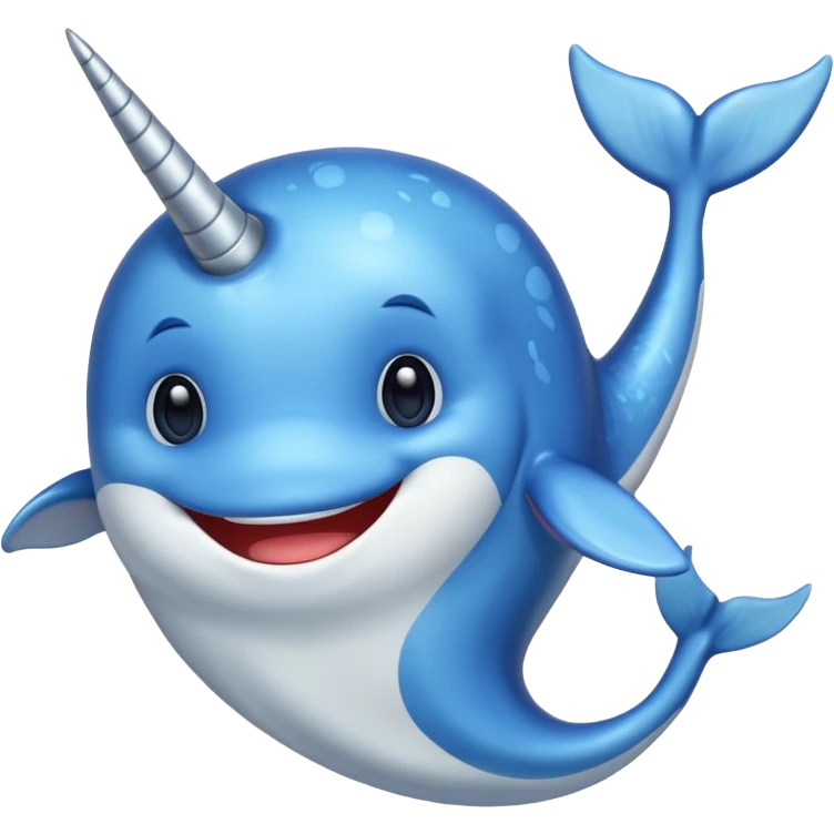 funy blue narwal emoji