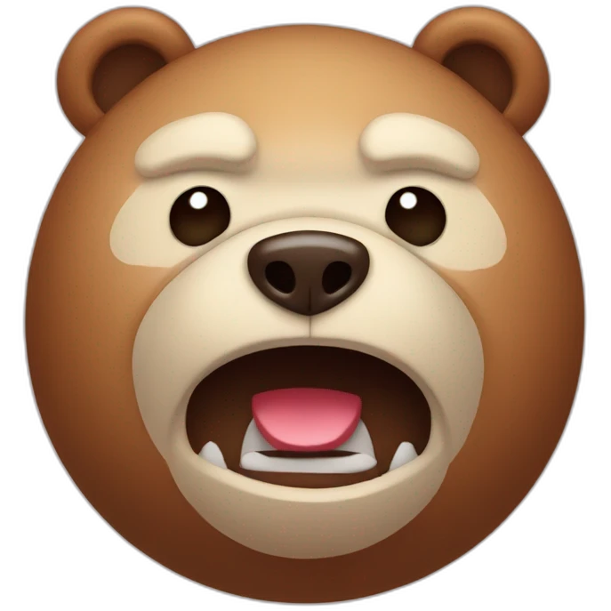 very angry and offended cute bear toy emoji