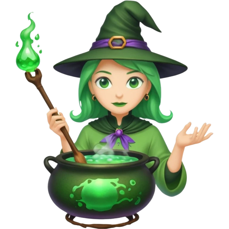 green witch cooking potion emoji