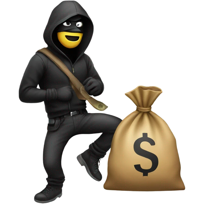Robber with a money bag  emoji