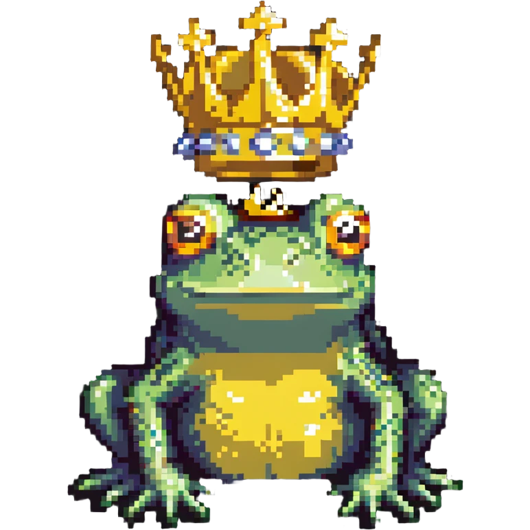 frog wearing a golden crown emoji
