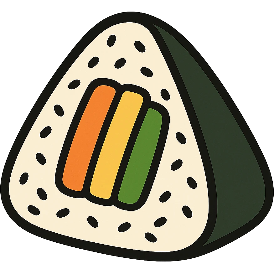 triangular rolled-rice gimbap, cartoon style, no background emoji