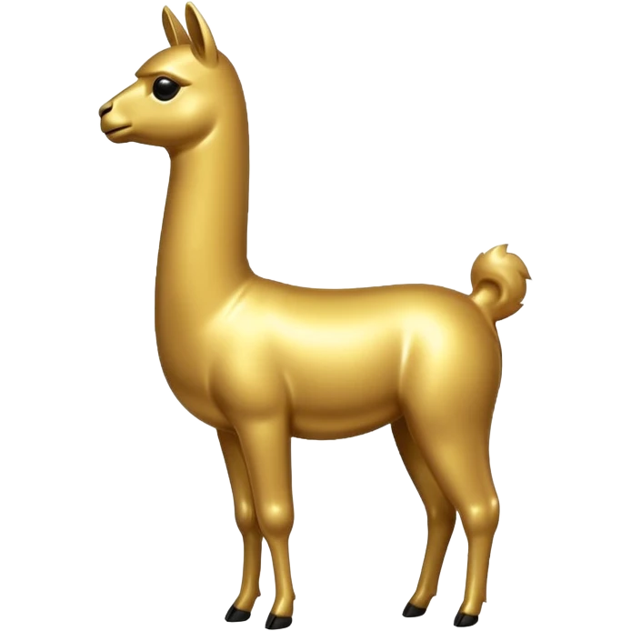 A small golden llama silhouette emoji