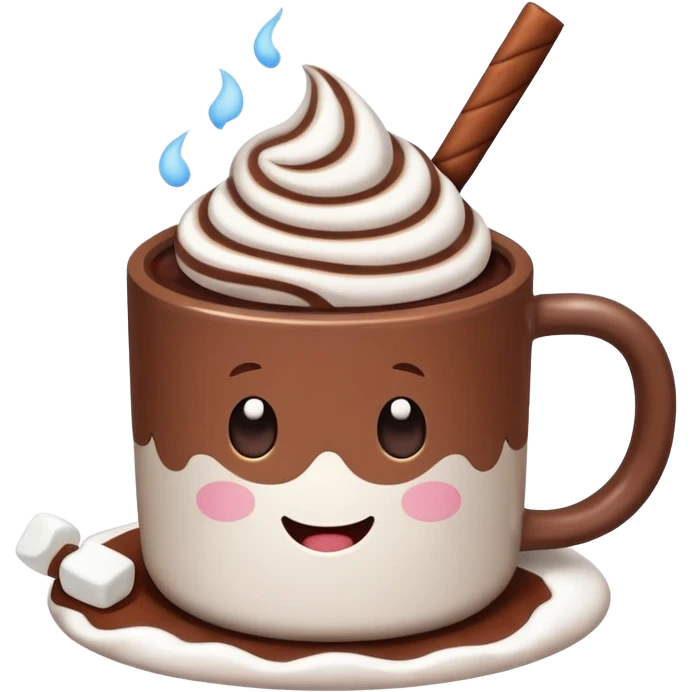 hot checolate with marshmellow emoji