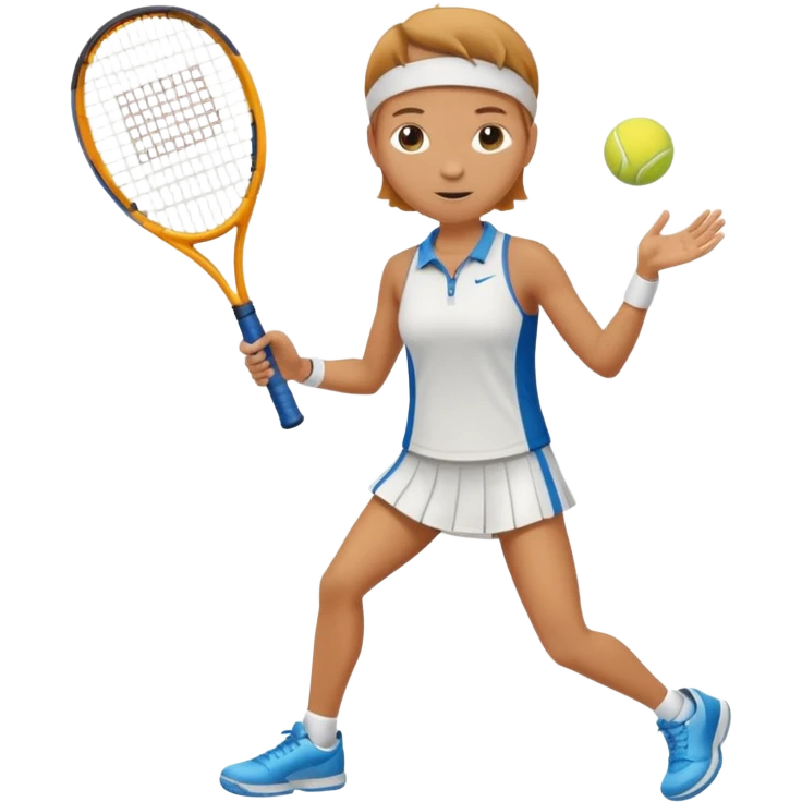 High resolution full body of a tennis player with just a one racket  emoji