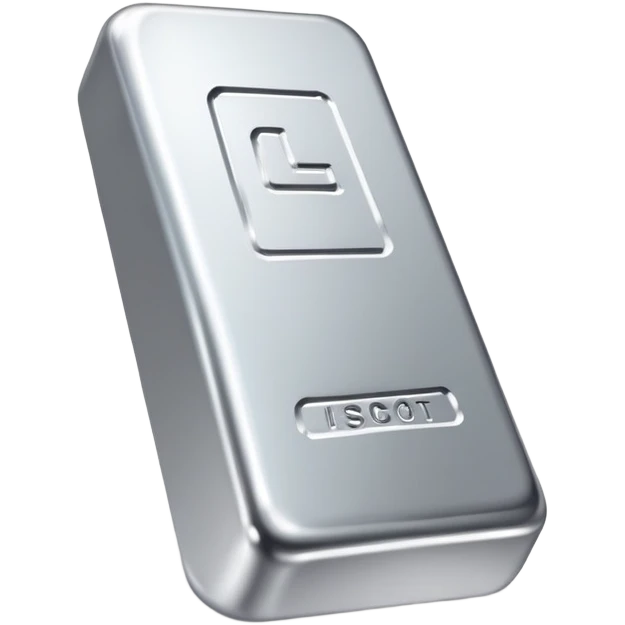 Shiny platinum metal ingot emoji
