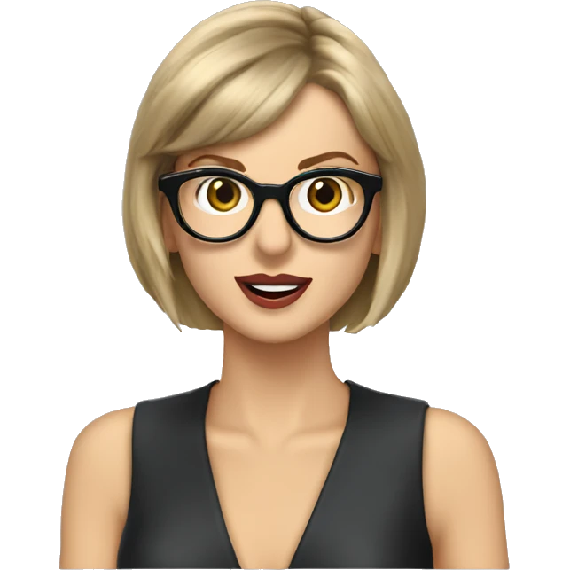 Taylor swift wearing glasses singing with George Clooney  emoji