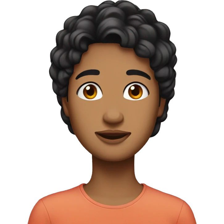 This emoji 👩🏽 with black hair emoji