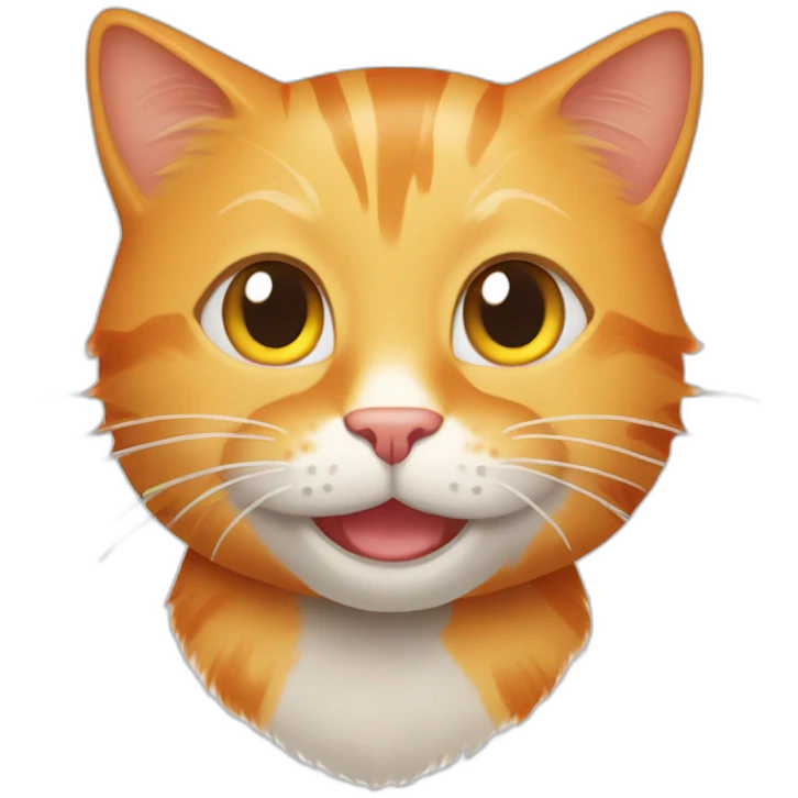 orange tabby cat with mischievious smile emoji