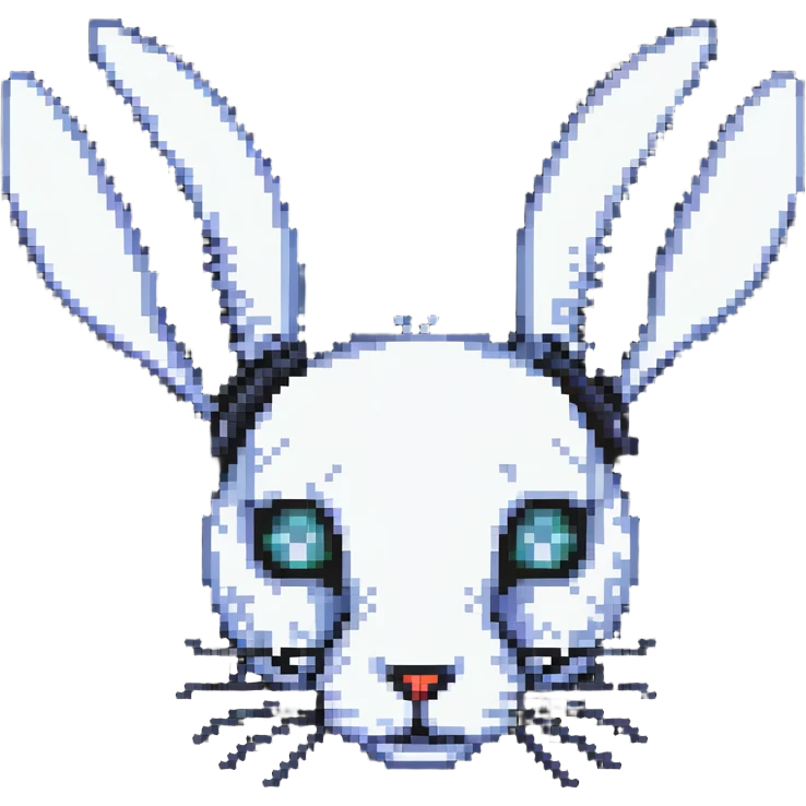 futuristic rabbit robot face, only the face emoji