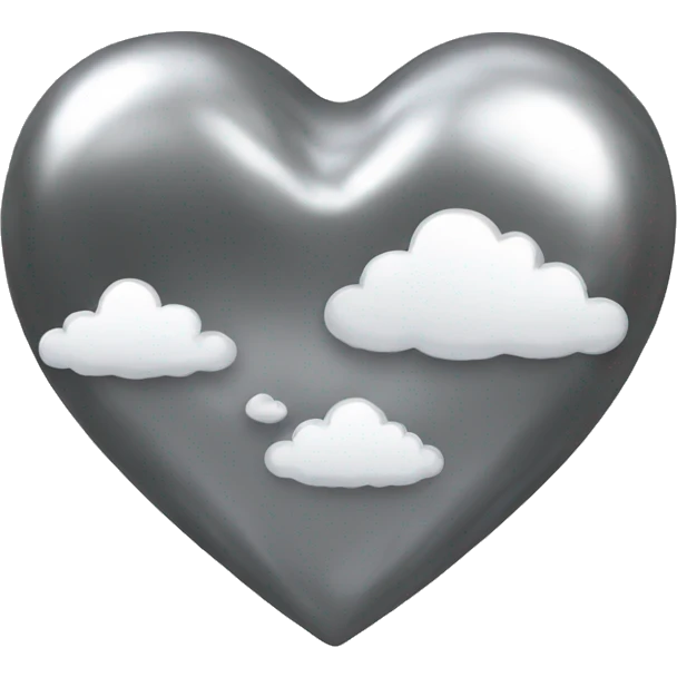 metallic heart with cloud emoji