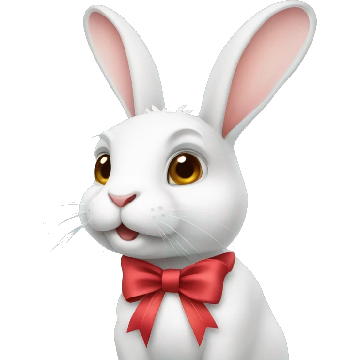 rabbit with ribbon on the ear emoji