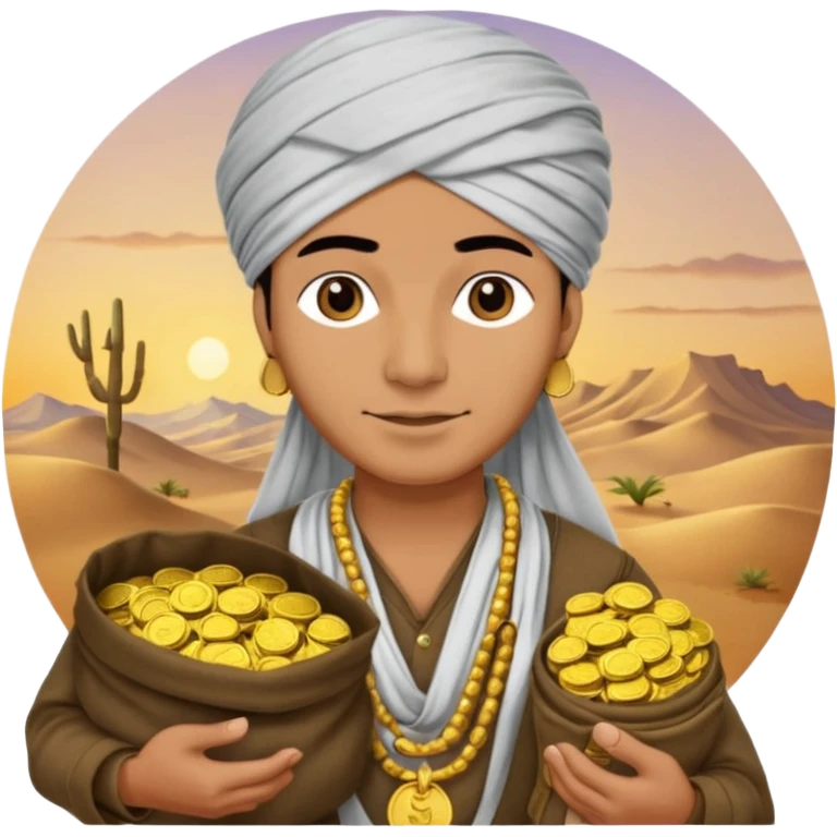 Desert Trader, with trading items emoji