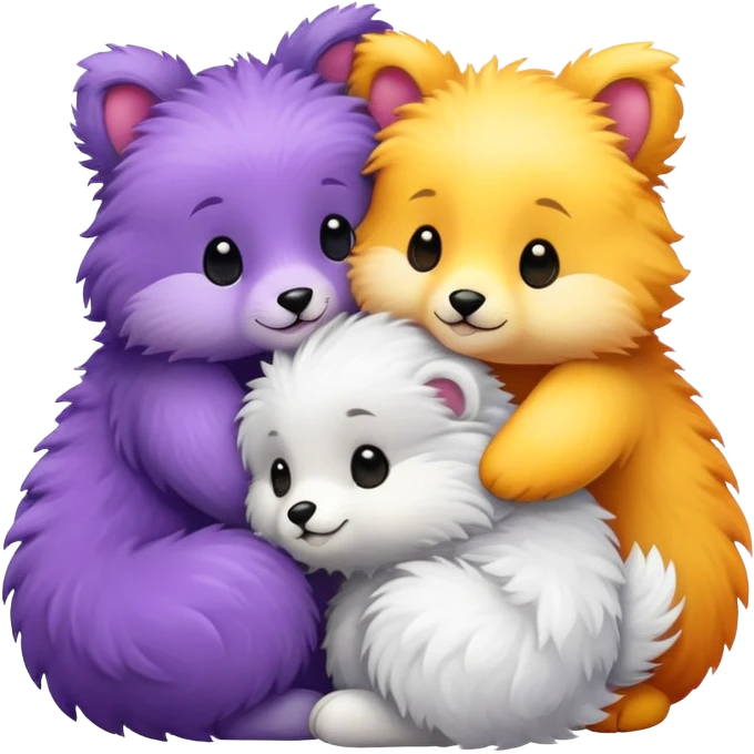 Cute animals hugging  emoji