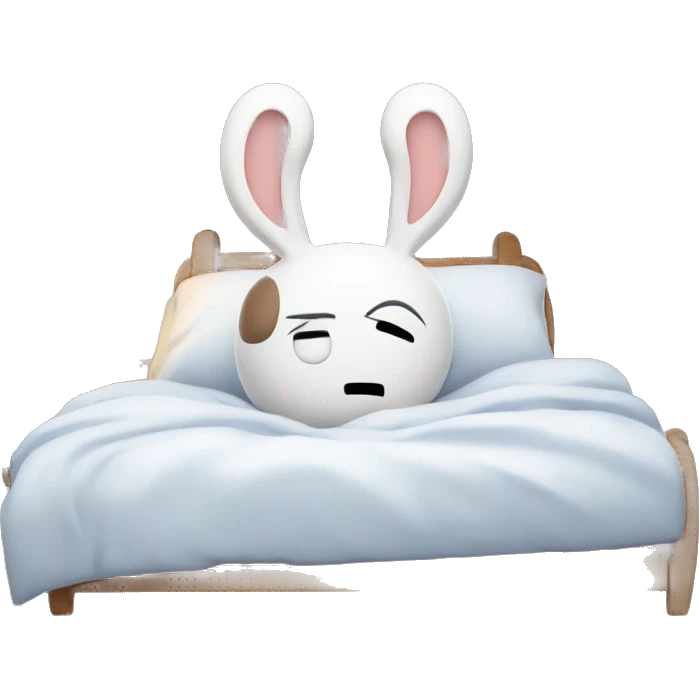 Sad Rabbid in Bed emoji
