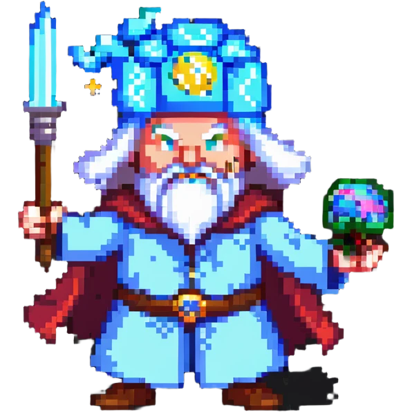 wizard fighting a brain emoji