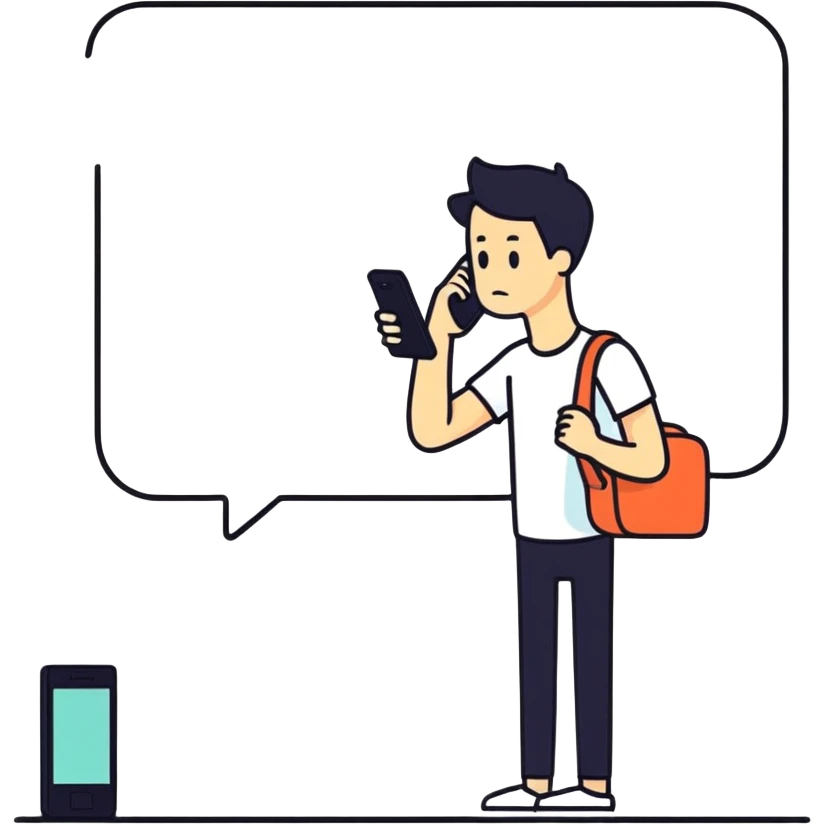 Man ignoring phone emoji