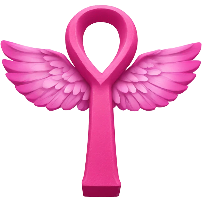 Pink ankh with wings  emoji
