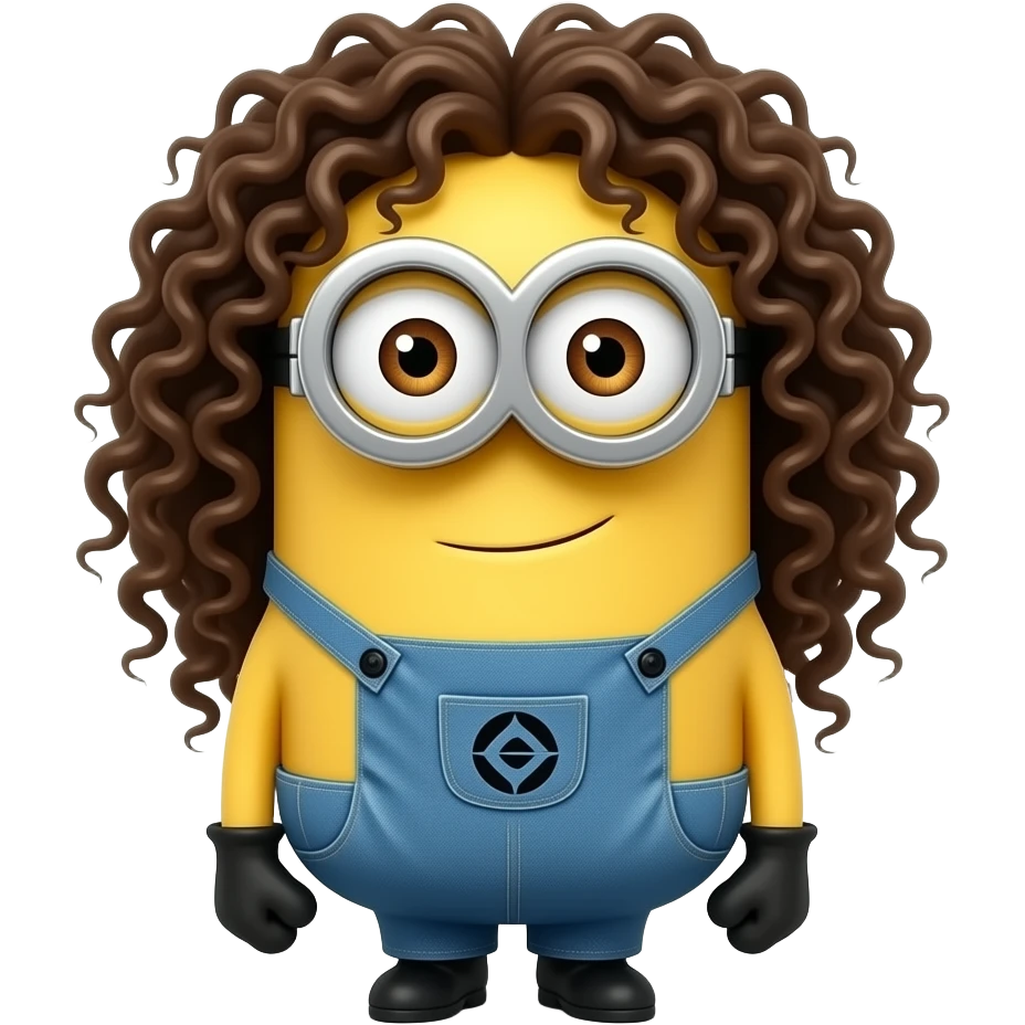 curly long hair minion emoji