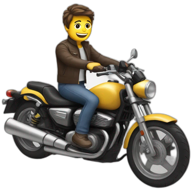 Chat sur une moto emoji