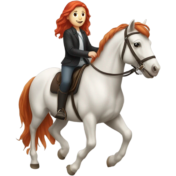 Person with red hair riding a horse emoji