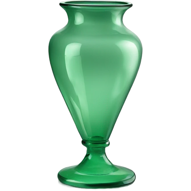 green glass vase wide base thin top emoji