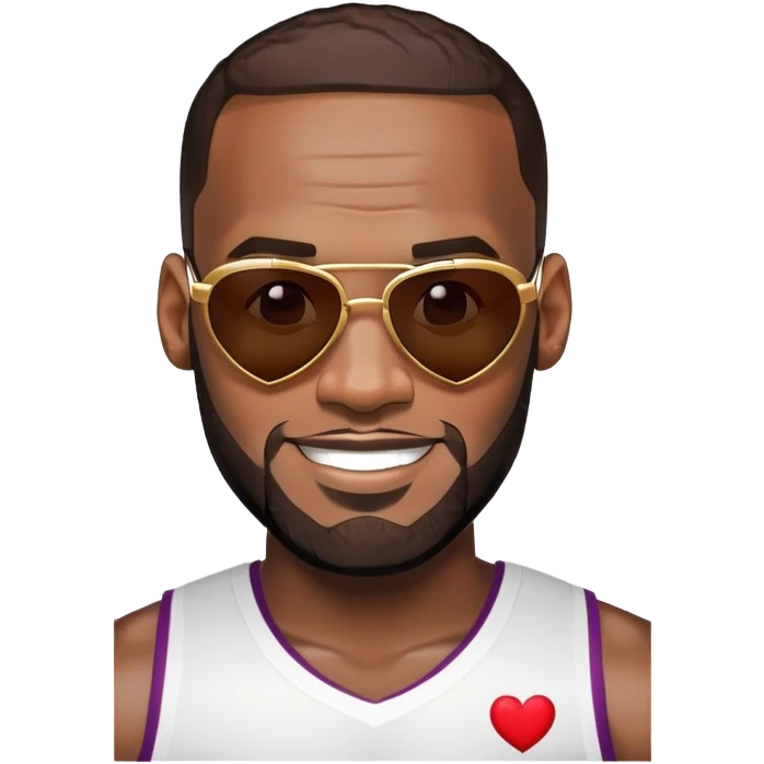 LeBron James with heart sunglasses on smirking emoji