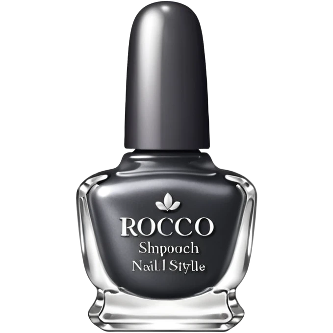 Dark grey metallic rococo style nail polish    emoji