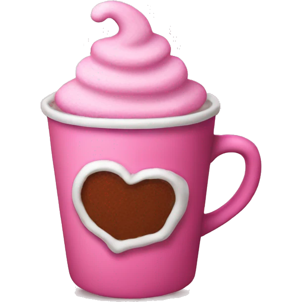 aesthetic Christmas Pink cup of cocoa emoji