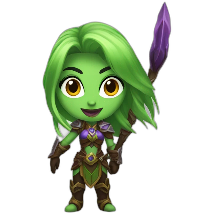 warcraft night elf hunter female waving emoji