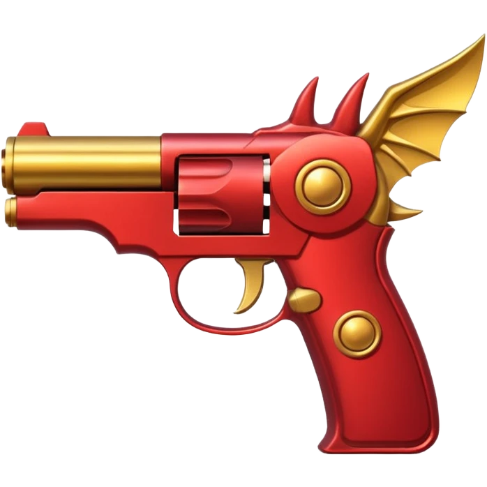 cartoon-style dragon-shaped pistol, simple and bold, no text emoji