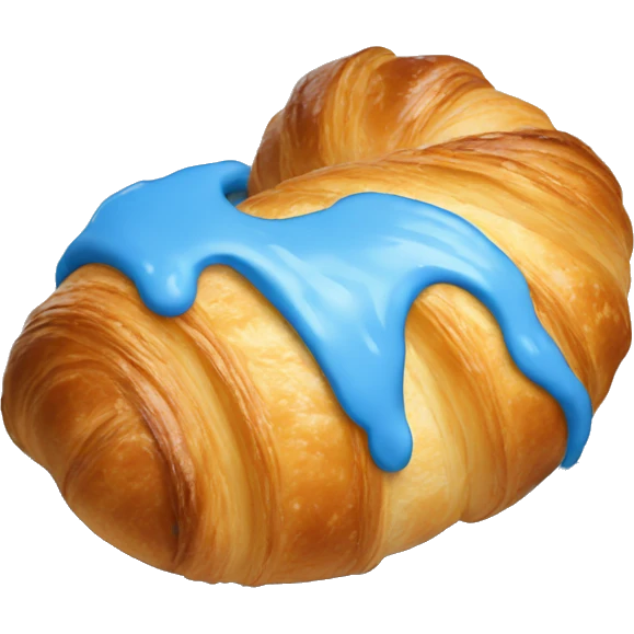 A croissant paint in blue  emoji