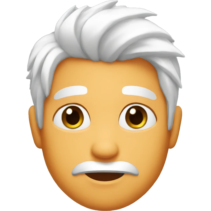 Apricot face with white hair emoji