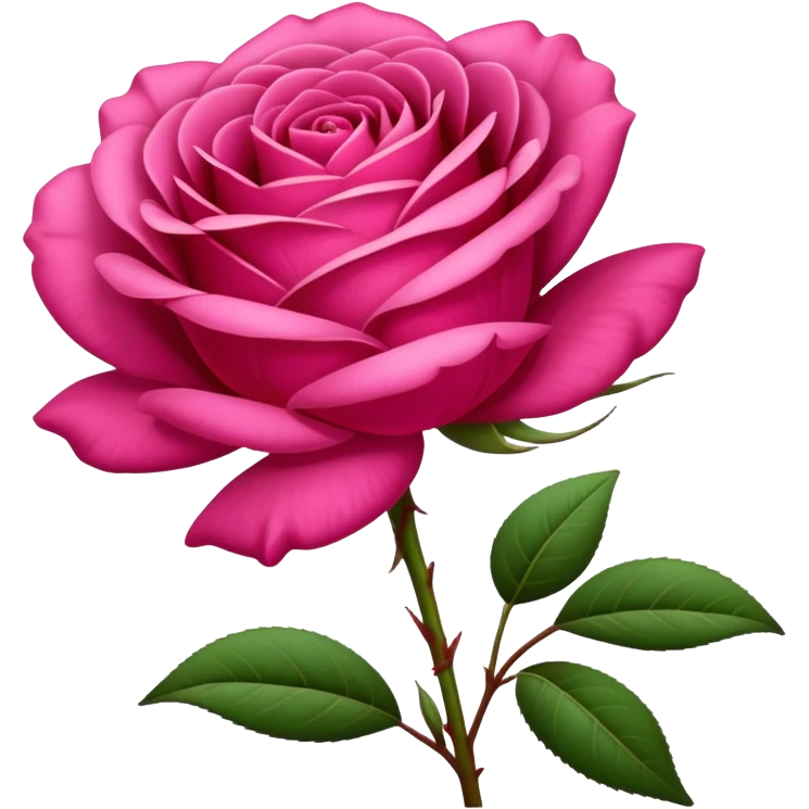 single Deep Pink Tea Rose, straight stem emoji